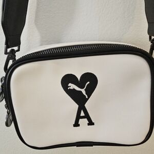 Ami _PUMA Black and White Heart Crossbody Bag